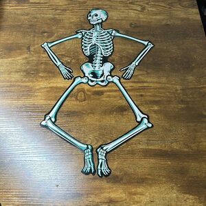 Vintage 1973 The Beistle Company Orig Halloween Decoration Jointed Skeleton 22"
